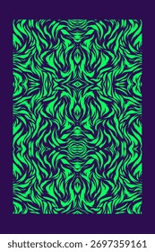 Vector EPS background pattern. Abstract symmetrical green and purple design for sports jersey sublimation print, t shirt graphics, and athletic apparel textile.