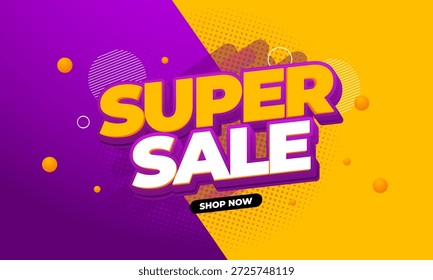 Vetor EPS Banner Venda ano final e Super Venda Design Modelo Criativo
