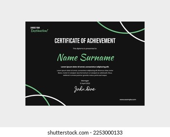 Vector eps black elegant certificate template