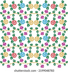 
vector eps cdr pattern of roses for embroidery or printing