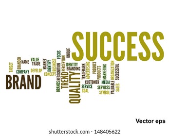 Vector eps concept or conceptual abstract word cloud on white background as metaphor for business,brand,trend,media,focus,market,value,product,advertising or customer.Also for corporate wordcloud