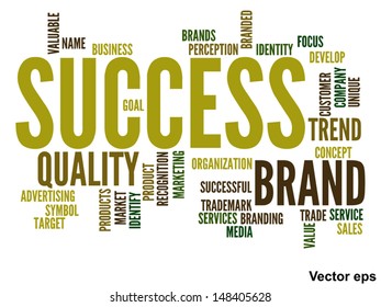 Vector eps concept or conceptual abstract word cloud on white background as metaphor for business,brand,trend,media,focus,market,value,product,advertising or customer.Also for corporate wordcloud