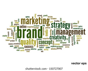 Vector eps concept or conceptual abstract word cloud on white background as metaphor for business,trend,media,focus,market,value,product,advertising or customer.Also for corporate wordcloud