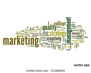 Vector eps concept or conceptual abstract word cloud on white background as metaphor for business,trend,media,focus,market,value,product,advertising or customer.Also for corporate wordcloud