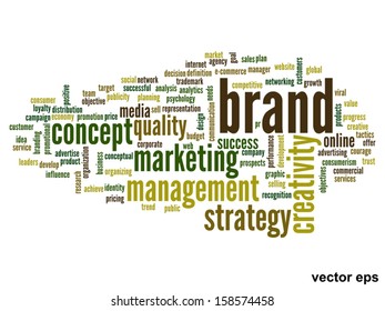 Concepto de vectores o nube de palabras abstracta conceptual sobre fondo blanco como metáfora para negocios, tendencias, medios, enfoque, mercado, valor, producto, publicidad o cliente.También para cloud de palabras corporativas