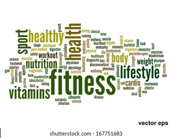 Vector eps concept or conceptual abstract word cloud on white background as metaphor for health,nutrition,diet,wellness,body,energy,medical,fitness,medical,gym,medicine,sport,heart or science