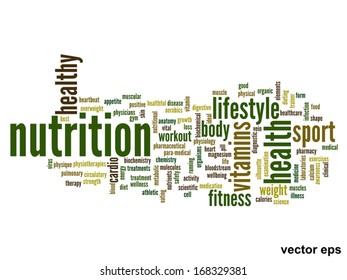 Vector eps concept or conceptual abstract word cloud on white background as metaphor for health,nutrition,diet,wellness,body,energy,medical,fitness,medical,gym,medicine,sport,heart or science