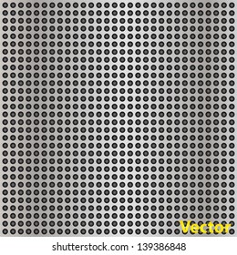 Vector eps concept conceptual gray metal stainless steel aluminum perforated pattern texture mesh background as metaphor to industrial,abstract,technology,grid,silver,grate,spot,grille surface