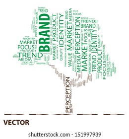 Vector eps concept or conceptual tree word cloud on white background as metaphor for business,trend,media,focus,market,value,product,advertising or customer.Also for corporate wordcloud