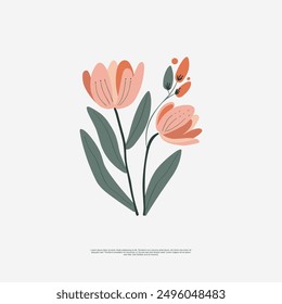 vector EPS design with A hand-drawn style flower asset for graphic design. With delicate lines and intricate details, it adds a touch of nature to logos, invitations, and print materials.