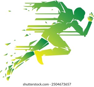 Vector or EPS editable colorful file of a man running