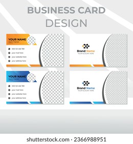 Vector EPS elegant minimal clean corporate flat abstract business card template.