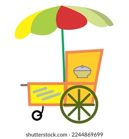 vector in eps format illustration of a food cart for street sale or light colored festival