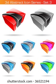 Vector EPS illustration of 3d Abstract Icon Series - Set 3