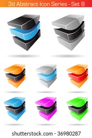 Vector EPS illustration of 3d Abstract Icon Series - Set 8