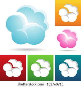 ilustración de eps vectoriales de iconos coloridos en la nube