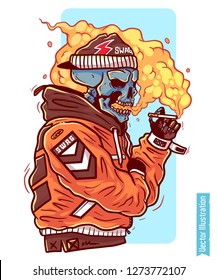 Vector EPS illustration - dead hooligan - street style - hip hop graffiti. Image for car vinyl, skate, snowboard. Car wrapping design. Sticker design. Print for t shirt and tee graphics without slogan