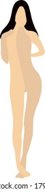 vector eps illustration of a naked asian woman posing. beautiful female mannequin on white background.