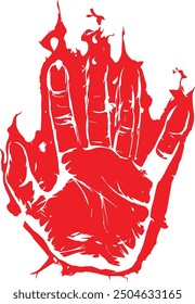 Vector or EPS image of a bloody hand, which can be converted to different colors, human wrist