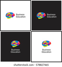 Vector eps logotype or illustration about business education