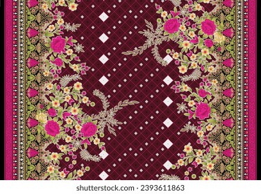 Vector (EPS) Motif pattern design with border and background