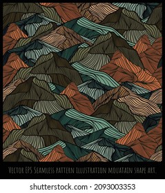 Vector EPS Seamless pattern illustration mouatain shape art.