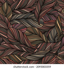 Vector EPS Seamless pattern illustration abstract leaves shape art.