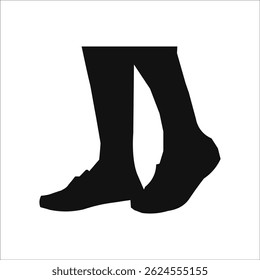 Vector EPS silueta de dos pies juntos - ilustración minimalista en blanco y negro para proyectos de diseño