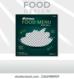 Vector EPS special delicious food menu and restaurant social media banner post template.
