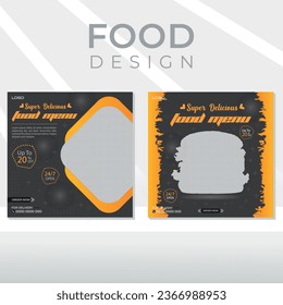 Vector EPS special delicious food menu and restaurant social media banner post template.