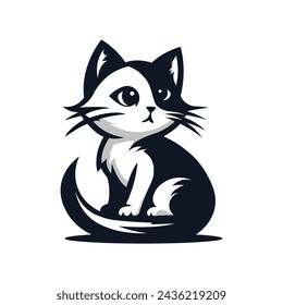Vector. Eps10. Cat illustration with expressive eyes