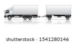 VECTOR EPS10 - commercial cargo trailer truck template, 3+2 axle,
isolate on white background.