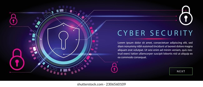 VECTOR EPS10 - cyber security and data protection concept. design with technology and gradient background.

