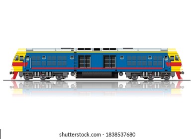 VECTOR EPS10 - diesel-electric locomotive isolated on white background.