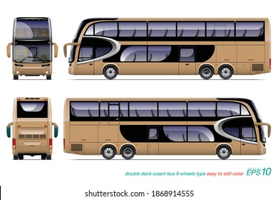 VECTOR EPS10 - double deck coach bus template for car branding and advertising
isolated on white background,
