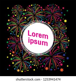 VECTOR EPS10 - Fireworks and celebration background.