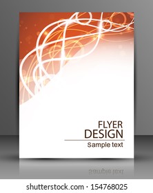 Vector eps10 flyer design with abstract glowing lines