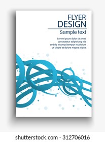 Vector eps10 flyer design with abstract glowing lines