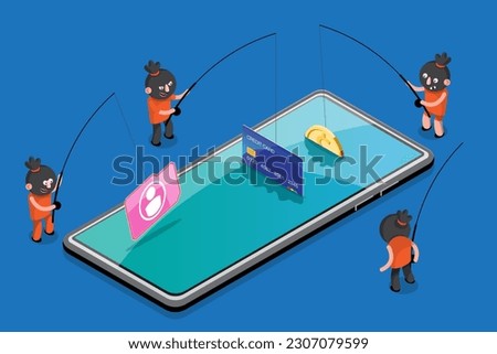 VECTOR EPS10 - hacker steal coins and data from network device when protection program is shutdown or error. cyber security and data protection concept.