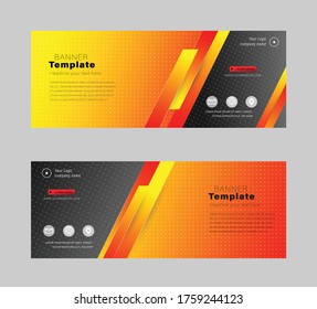 Vector EPS10 illustration abstract design banner business web template, horizontal  layout flat design set.