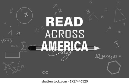 Vector EPS10 illustration. Read Across America Day concept. Template for background, banner, card, poster with text inscription. 