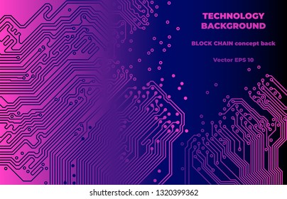 Vector EPS10. Neon-black gradient color printed circuit board texture background. Digital tech back. Information technology pattern.