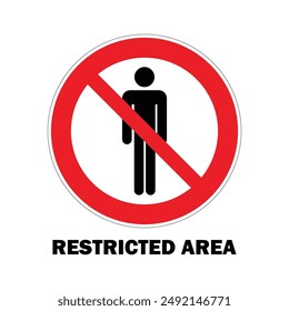  Vector Eps10, No Members Only Circle Sign or No Entry Sign in Attention Zone on White Background