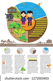 VECTOR EPS10 - pie chart of agriculture, sufficient economy, infographic.