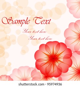 Vector eps10 romantic floral background with red flowers
