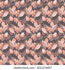 Vector EPS10 diseño sin fisuras de la colección Retro Bugs Ornament, 7 patrones de acompañamiento en total (3). Delicados arreglos nostálgicos coordinados. Para tejidos, papel pintado, prendas de vestir, forro de bolsa