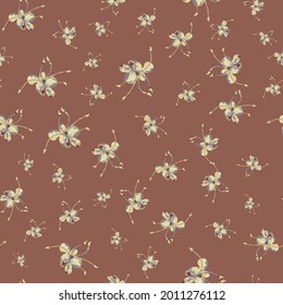 Vector EPS10 seamless design from Retro Bugs Ornament collection, 7 companion patterns in total (4). Delicate nostalgic coordinated arrangements. For quilting, wallpaper, apparel, clothing-bag lining