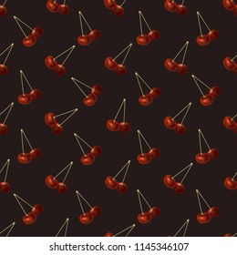 Vector eps10 seamless pattern with realistic looking cherry