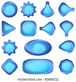 Vector eps10, set of blue icons, buttons different forms