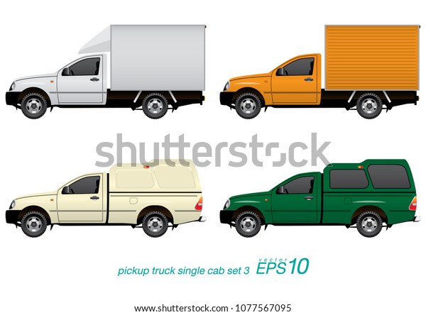 Vector Eps10 Set Pickup Truck Single Stock Vector (Royalty Free) 1077567095